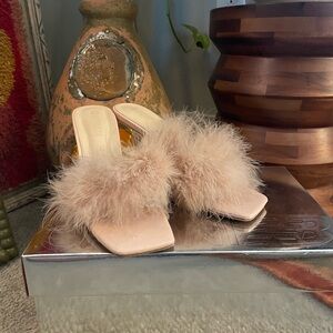 Nude Feather Heeled Sandals